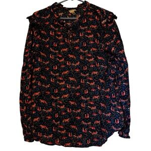 Fox Print Blouse